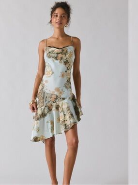 Assymetrical Kimchi Blue Dress with Ruffle Hem